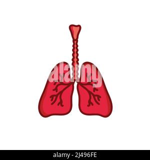 Human lungs vector illustration isolated on white background Stock Vector