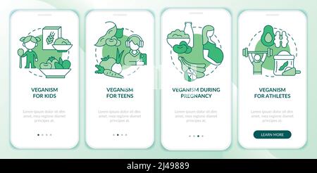 Vegan lifestyle for everyone onboarding mobile app screen Stock Vector ...