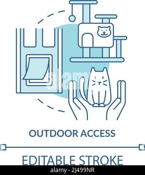 Outdoor access turquoise concept icon Stock Vector
