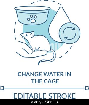 Change water in cage turquoise concept icon Stock Vector