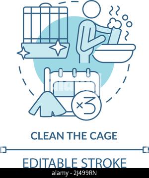 Clean cage turquoise concept icon Stock Vector