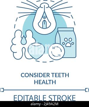 Consider teeth health turquoise concept icon Stock Vector