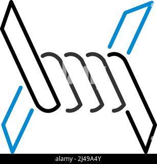 Barbed Wire Icon. Editable Bold Outline With Color Fill Design. Vector Illustration. Stock Vector