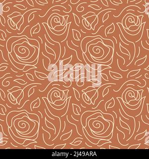 Seamless pattern with flowers in a modern style.  Stock Vector