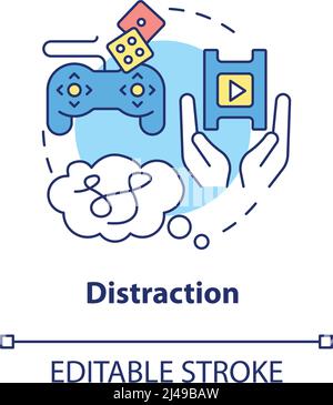 Distraction concept icon Stock Vector