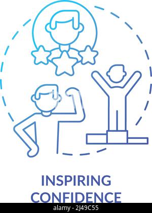 Inspiring confidence blue gradient concept icon Stock Vector