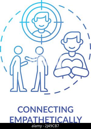 Connecting empathetically blue gradient concept icon Stock Vector