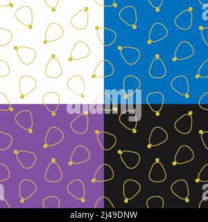 set of seamless patterns with necklace and gold medal. Ornament for decoration and printing on fabric. Design element. Vector Stock Vector