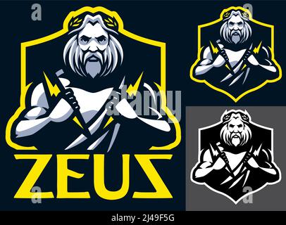 Zeus God Mascot Stock Vector