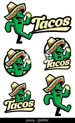 Tacos Cactus Mascot Stock Vector