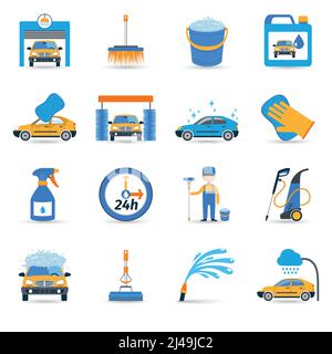 Car washing service clean tools transport Vector Image