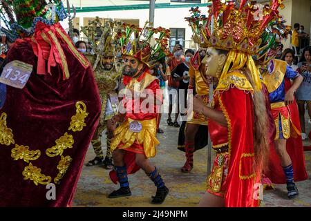 Mogpog, Philippines - April 2022: Participants of the Moriones Festival held during Holy Week in Mogpog on April 13, 2022 in Marinduque, Philippines. Stock Photo