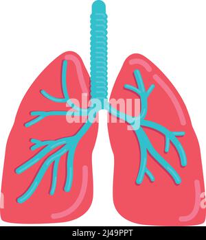 Lungs semi flat color vector object Stock Vector