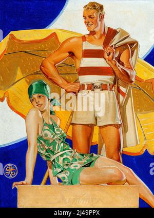 Joseph Christian Leyendecker (American, 1874-1951) Summer, The Saturday Evening Post cover, August 27, 1927 Stock Photo