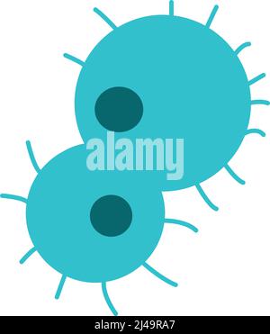 Two green cells with nucleuses semi flat color vector object Stock Vector