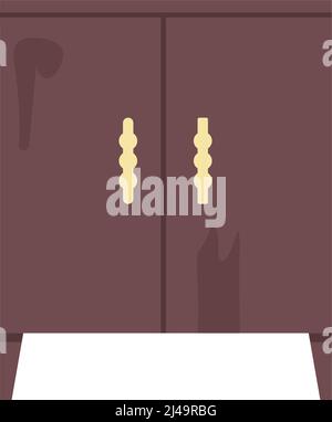 Wooden cupboard semi flat color vector object Stock Vector