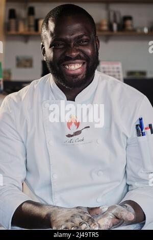Chef Mack Bouya, owner of the Let's Cook Restaurant in Cape Town, South Africa - April 2022 Stock Photo