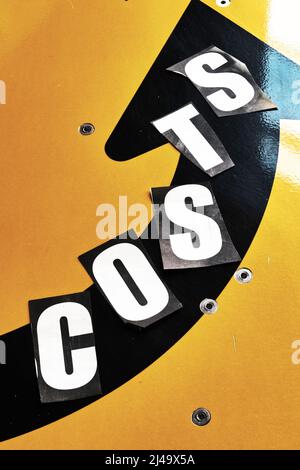 Ransom note style concept representing inflation, USA 2022 Stock Photo