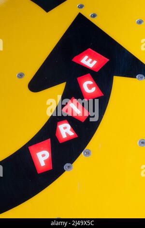 Ransom note style concept representing inflation, USA 2022 Stock Photo