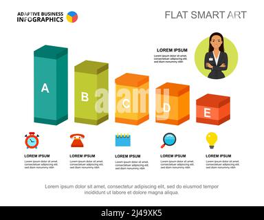 Five steps plan process chart template for presentation Stock Vector ...