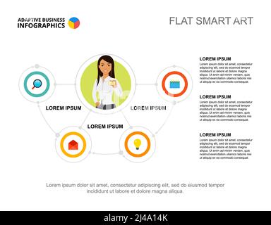 Three options process chart template for presentation Stock Vector ...
