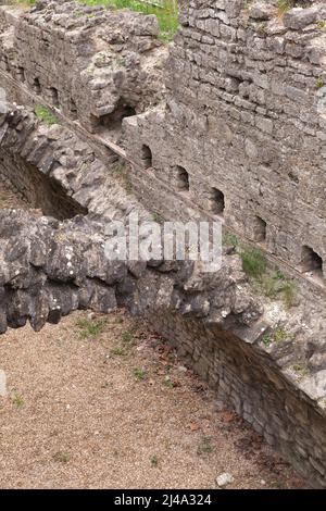 Ruined stone fortifications, Southampton town walls, it is a sequence of defensive structures built around the town in southern England Stock Photo