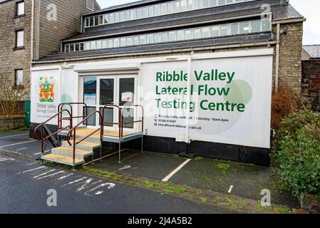 Ribble Valley Lateral Flow Testing Centre, Clitheroe, Lancashire, UK. Stock Photo