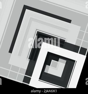 Modern abstract vector artwork made with various simple geometric forms and monochrome graphics elements useful for poster, cover, art, presentation, Stock Vector