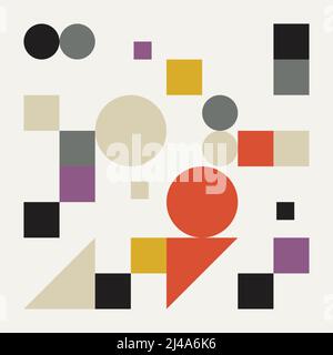 Swiss Art Aesthetics Vector Graphics Made With Abstract Geometric Shapes And Elements Stock Vector