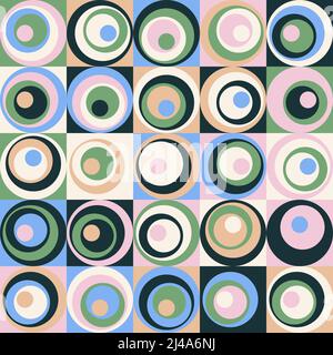 Minimal Art inspired vector pattern artwork made with abstract geometry shapes and elements. Geometric design graphics for poster, cover, art, present Stock Vector