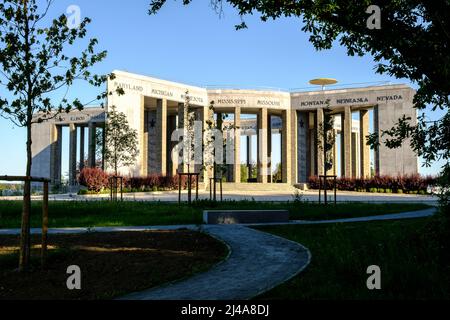 City of Bastogne second world war memorial site and an important local tourism place  La ville de Bastogne est un site de tourisme wallon important. T Stock Photo