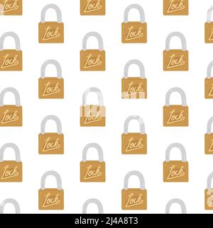 Hand drawn vector illustration of lock pattern in cartoon style. Abstract wallpaper. Stock Vector