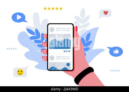 hand with smartphone vector illustration technological concept Stock Vector