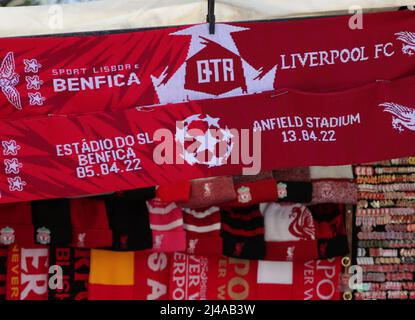 Liverpool Scarves For Sale Prior To The Match Stock Photo - Alamy