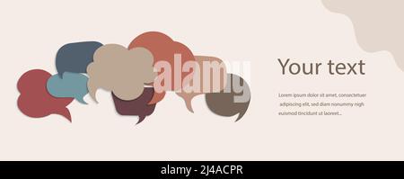 Colored speech bubble. Communication concept. Social network. Colored cloud. Speak - discussion - chat. Symbol talking and communicate. Friendship Stock Vector