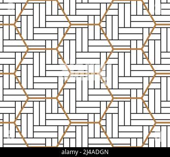 Herringbone parquet laminate floor wall texture with honeycomb. Herringbone floor seamless pattern Stock Vector