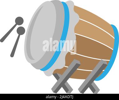 Drum flat design icon illustration template vector Stock Vector