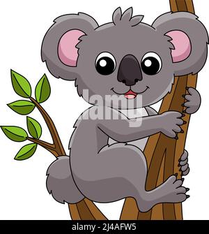 Koala animal split monogram kids drawing art Vector Image