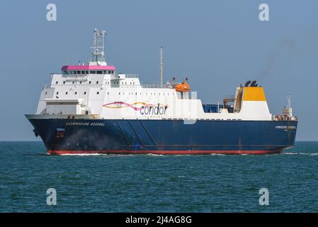 Commodore Goodwill is a RO-RO ferry operated by Condor Ferries between Portsmouth and the Channel Islands - June 2020. Stock Photo
