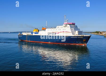 Commodore Goodwill is a RO-RO ferry operated by Condor Ferries between Portsmouth and the Channel Islands - July 2021. Stock Photo