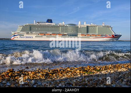 Iona is a Southampton-based cruise ship operated by P&O Cruises for the British market - June 2021. Stock Photo