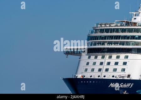 Mein Schiff 5 is a cruise ship operated by TUI Cruises for the German market - August 2019. Stock Photo