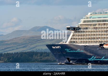 Mein Schiff 5 is a cruise ship operated by TUI Cruises for the German market - August 2019. Stock Photo