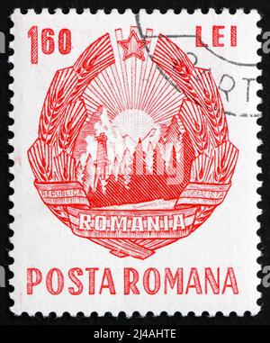 ROMANIA - CIRCA 1967: a stamp printed in the Romania shows Old Arms of the Republic, circa 1967 Stock Photo