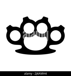 Knuckle duster silhouette vector illustration, isolated on white background. Stock Vector