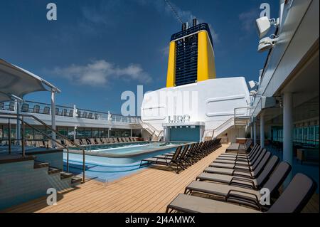 Spirit of Discovery is a British cruise ship operated by Saga Cruises. Stock Photo