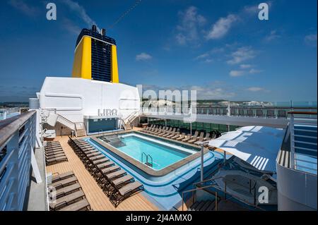 Spirit of Discovery is a British cruise ship operated by Saga Cruises. Stock Photo