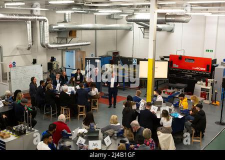 Labour leader Sir Keir Starmer speaks to local people to discuss local and national issues at Labour Party’s ‘Burnley Town Hall’ event held at Burnley Stock Photo