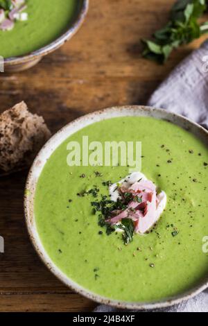 Pea and Ham Soup Stock Photo