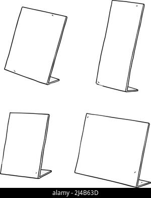 Hand drawn vector illustration of table sign holder. Stock Vector